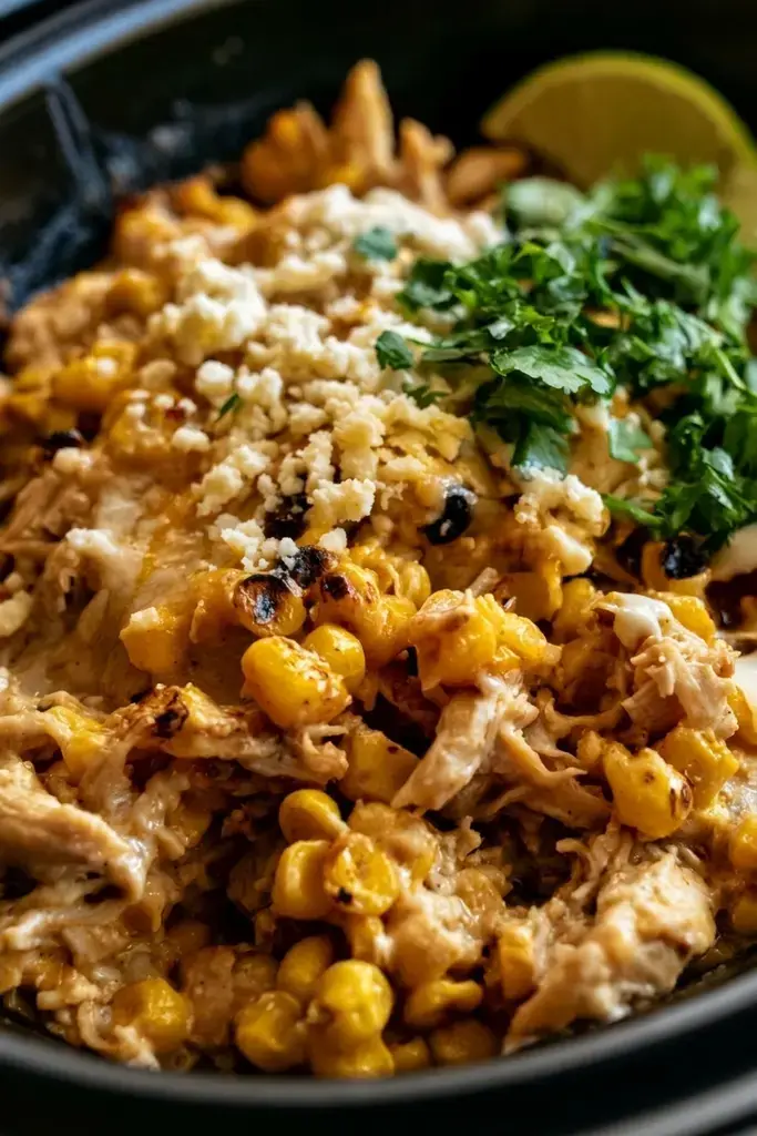 5. Crockpot Street Corn Chicken (Elote Chicken)