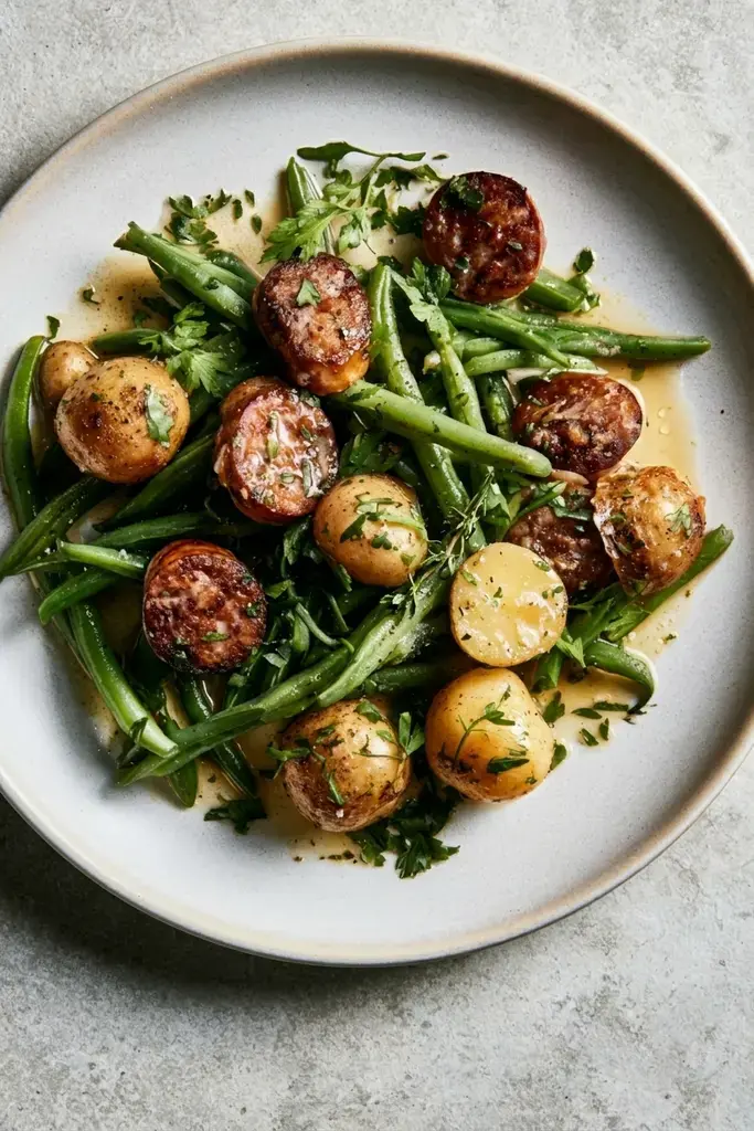 9. Crockpot Kielbasa and Green Beans