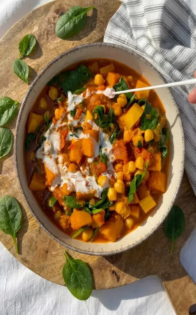 2. Slow Cooker Mediterranean Chickpea Stew Bowl