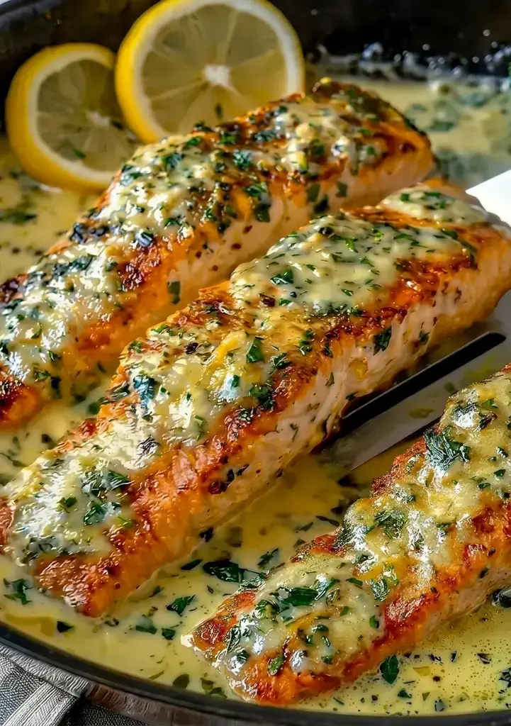8. Crockpot Lemon Garlic Salmon Light Protein Bowl