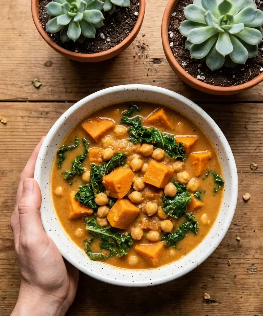 9. Slow Cooker Sweet Potato Chickpea Energy Stew