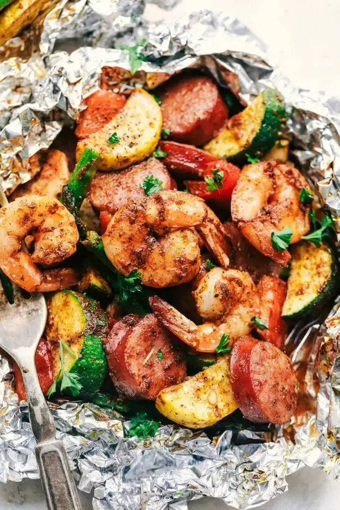 Sunday Grill Dinner Ideas for the Best Backyard BBQ Meals 20 20. Cajun Grilled Shrimp And Sausage Foil Packets