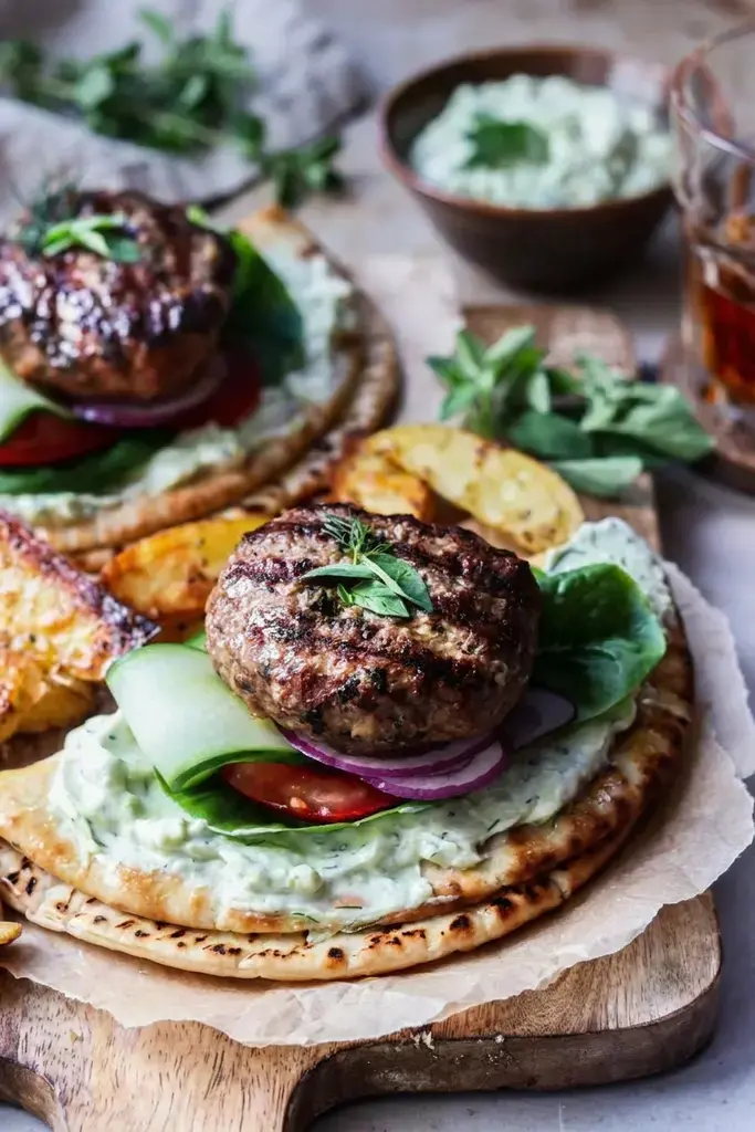 Sunday Grill Dinner Ideas for the Best Backyard BBQ Meals 31 31. Grilled Greek Lamb Burgers