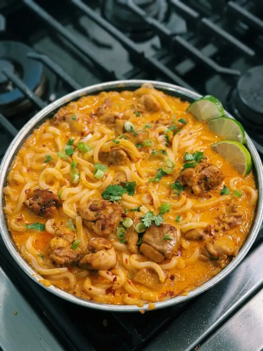Spicy Creamy Thai Chicken Curry Udon
