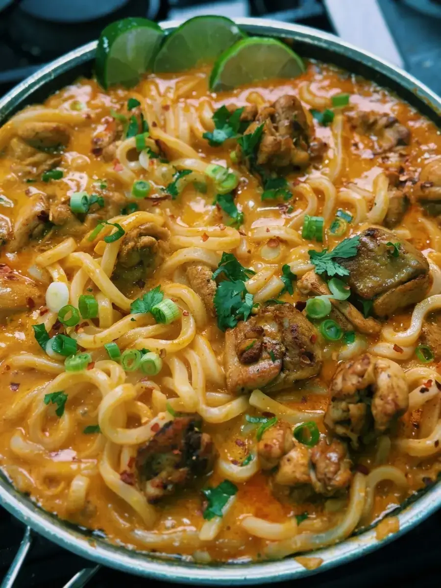 Spicy Creamy Thai Chicken Curry Udon