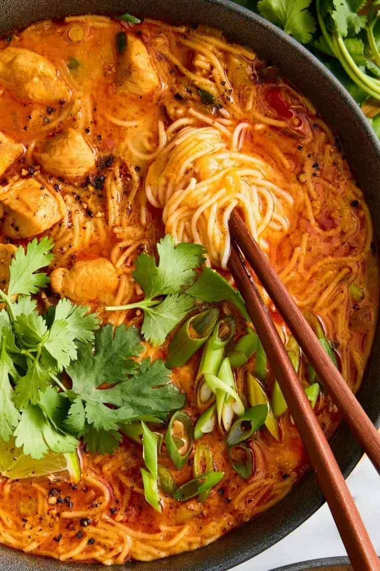 How to make thai red curry noodle soup