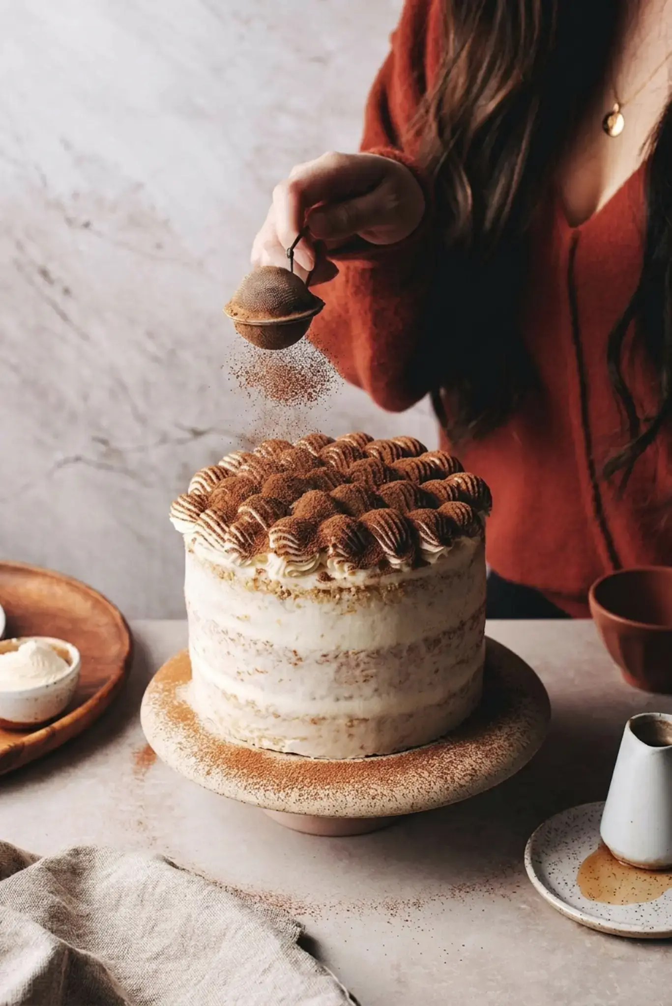Assemble the tiramisu layer cake