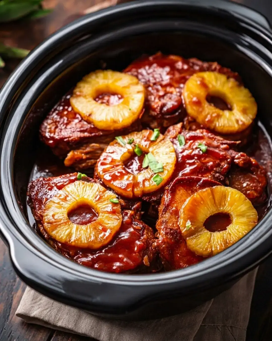 4-Ingredient Slow Cooker Pineapple Pork Chops
