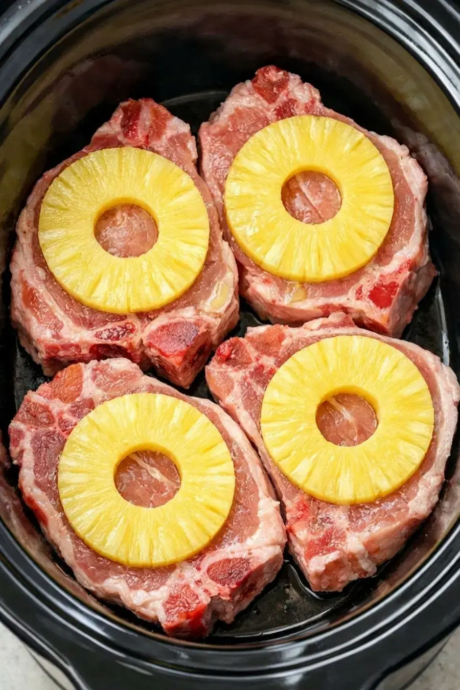 4-Ingredient Slow Cooker Pineapple Pork Chops