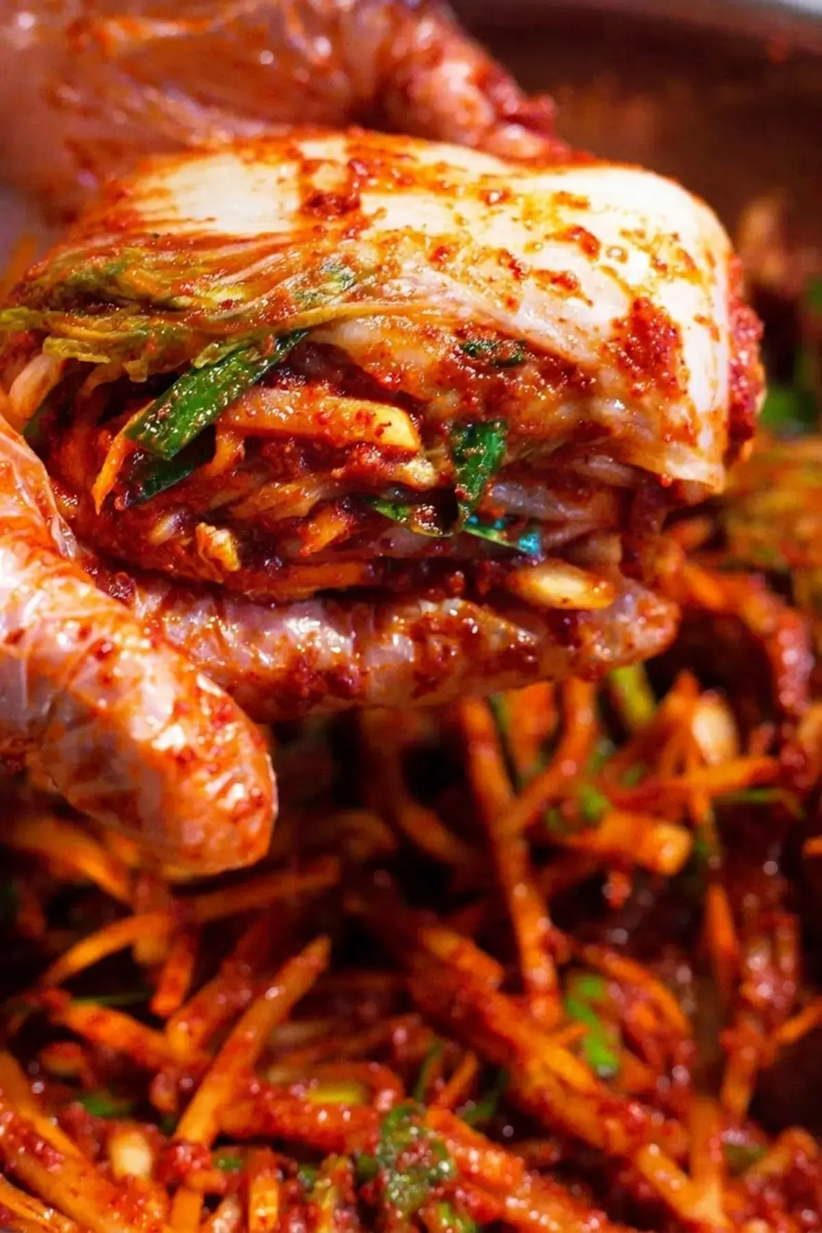 Marinate the napa cabbage: