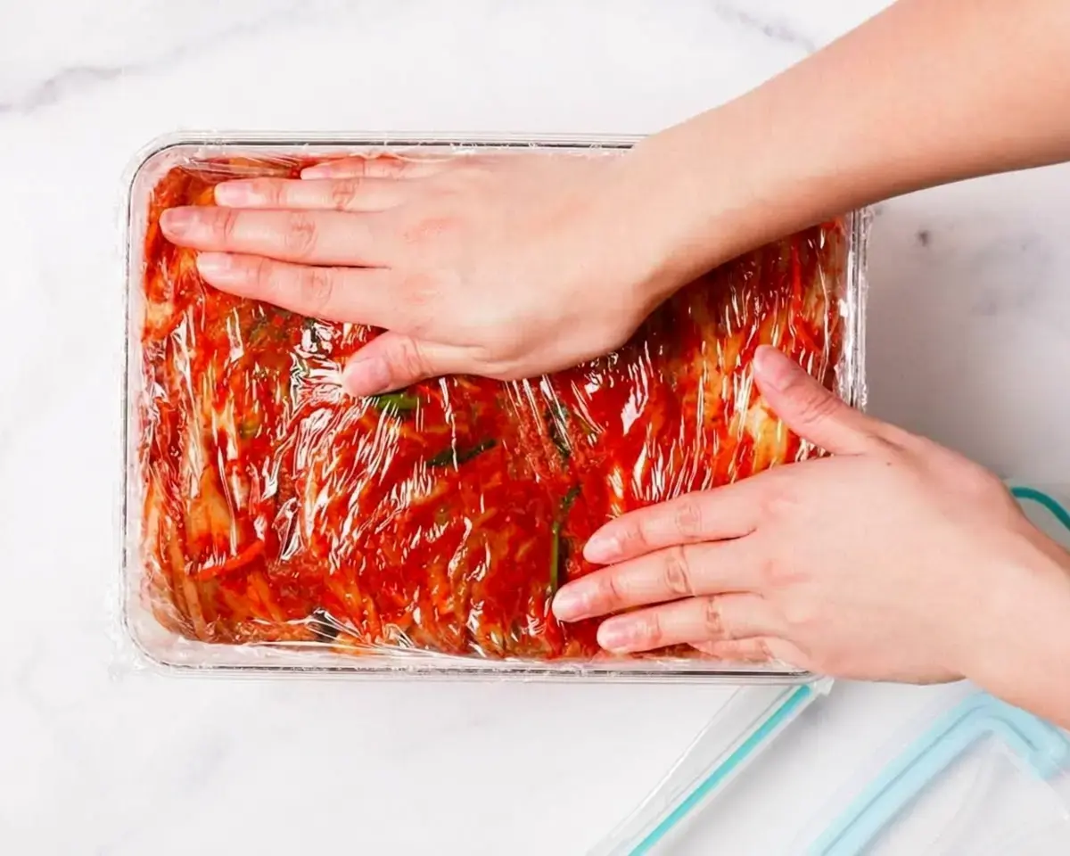 Marinate the napa cabbage: