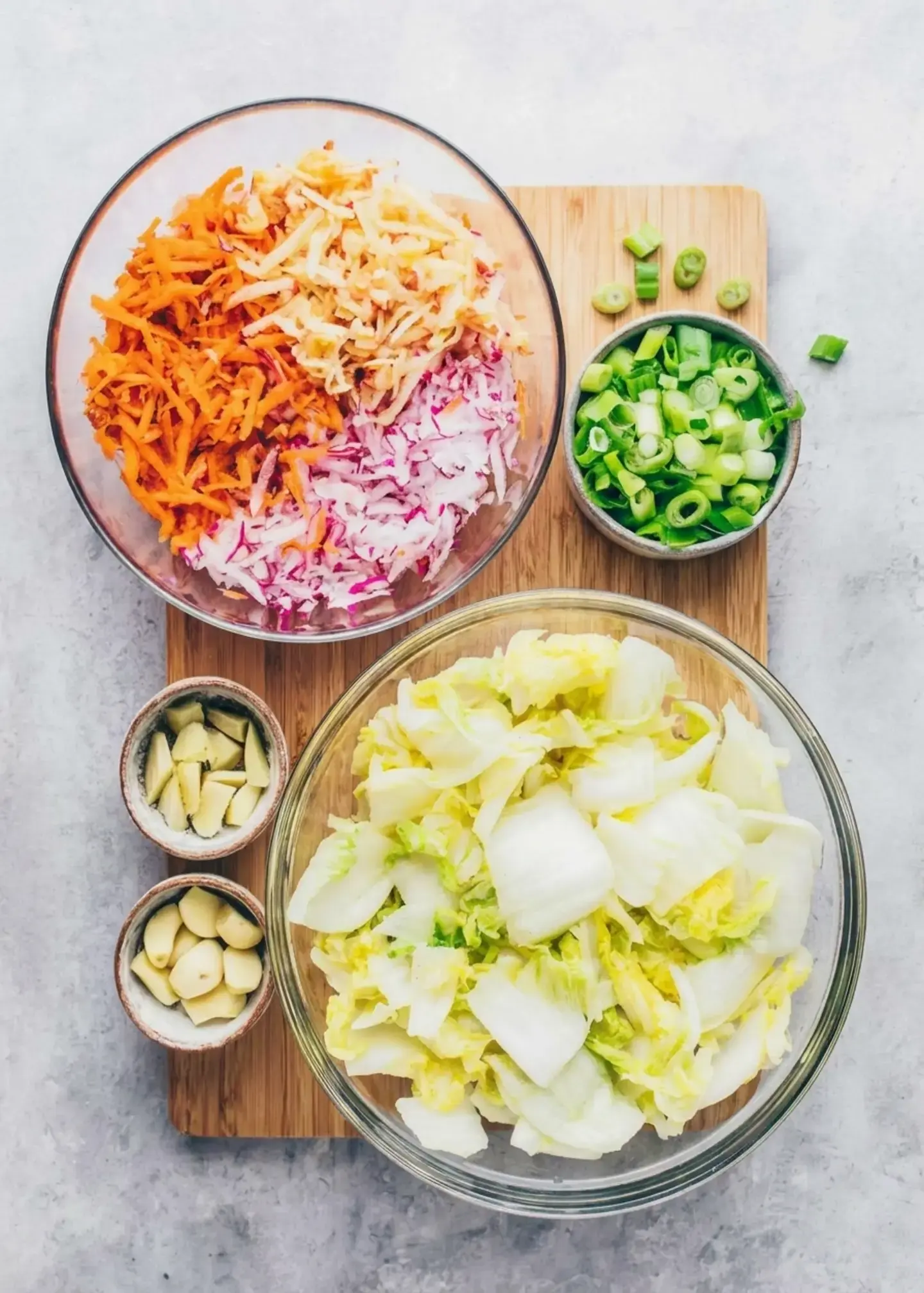 Step 3: Cut the vegetables.