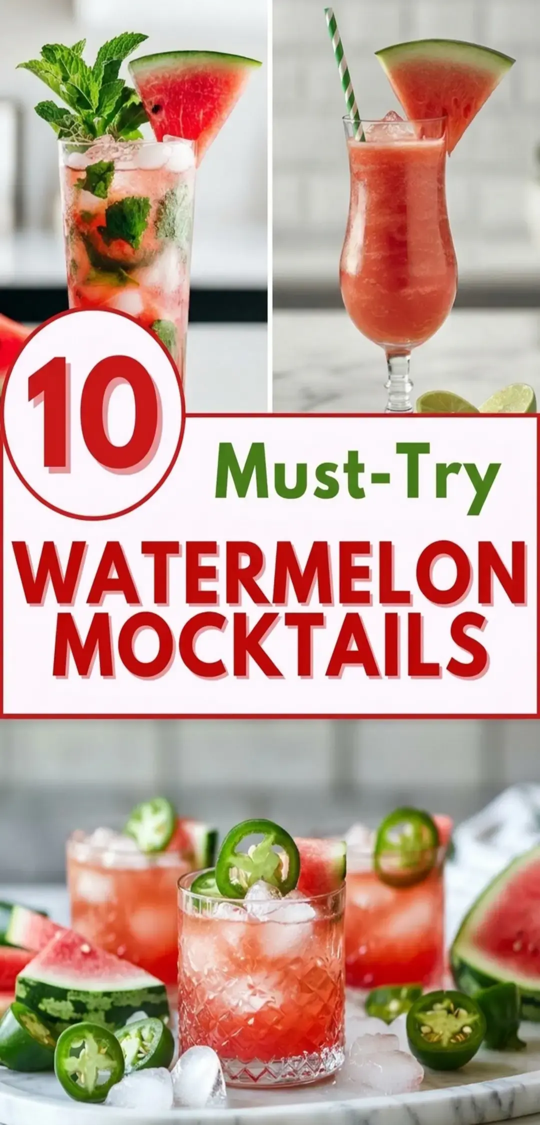 Frozen Cucumber Watermelon Strawberry Mocktail