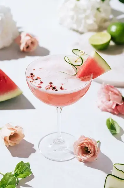 Watermelon Basil Mocktail