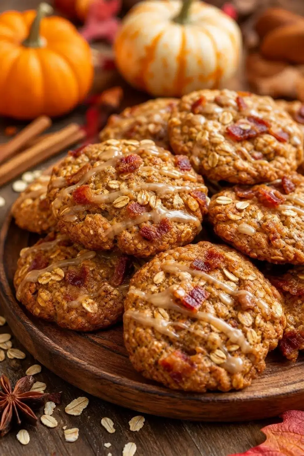 12) Pumpkin Spice Bacon Oatmeal Cookies