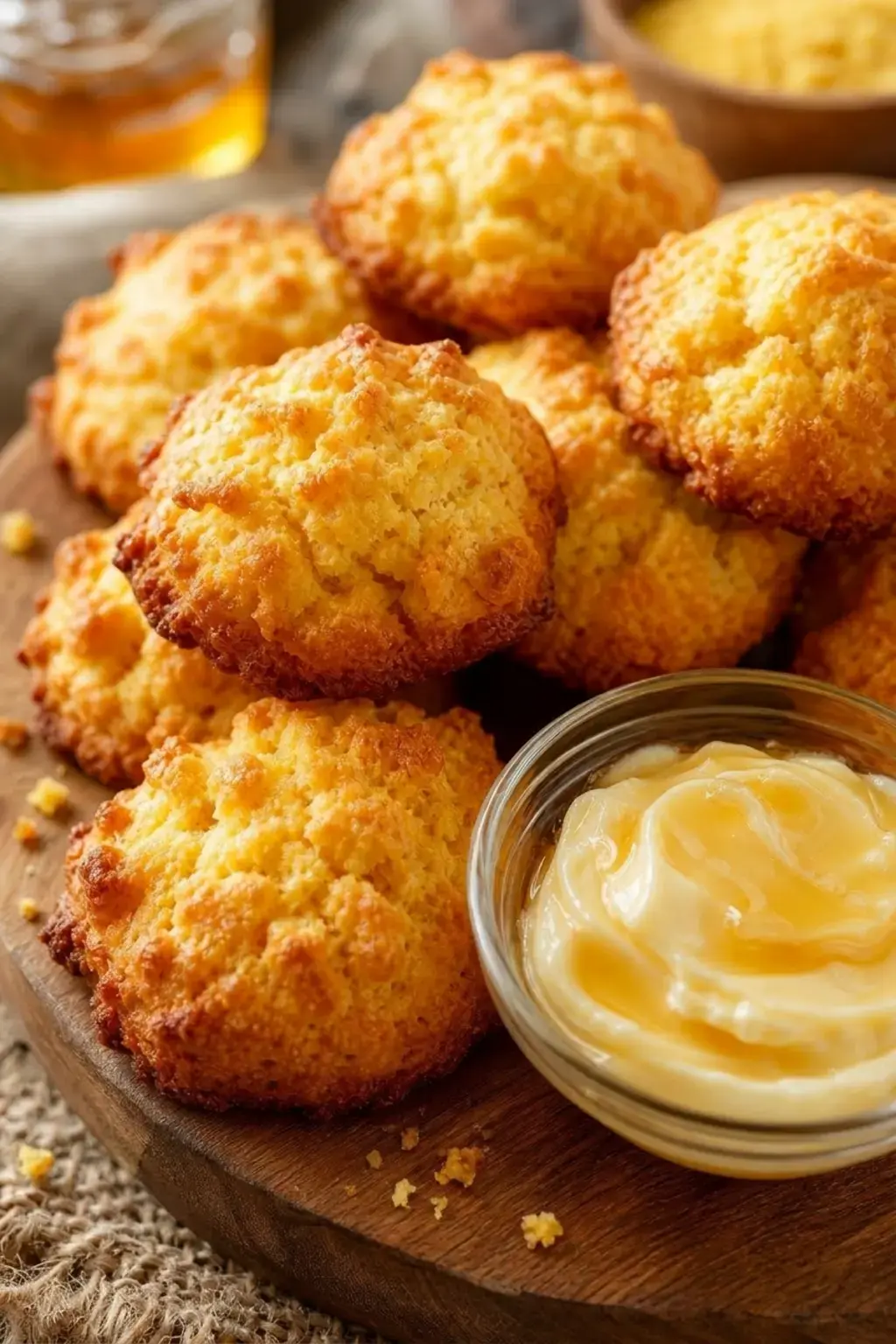 14) Cornbread Drop Cookies with Honey Butter