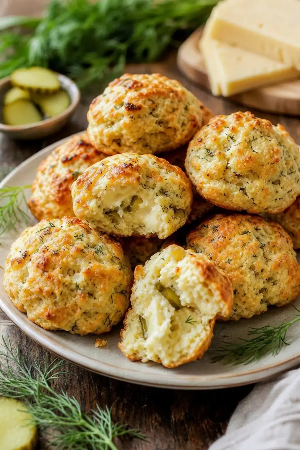 15) Dill-Pickle Dill Havarti Savory Biscuits