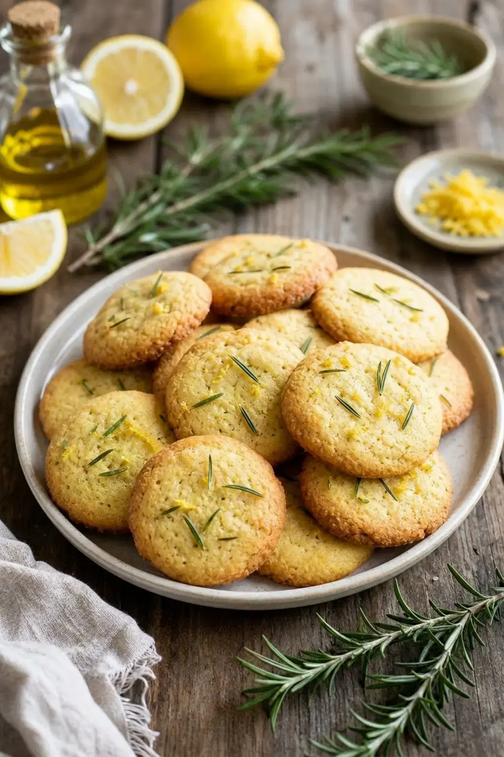 4) Olive-Oil Rosemary Lemon Cookies
