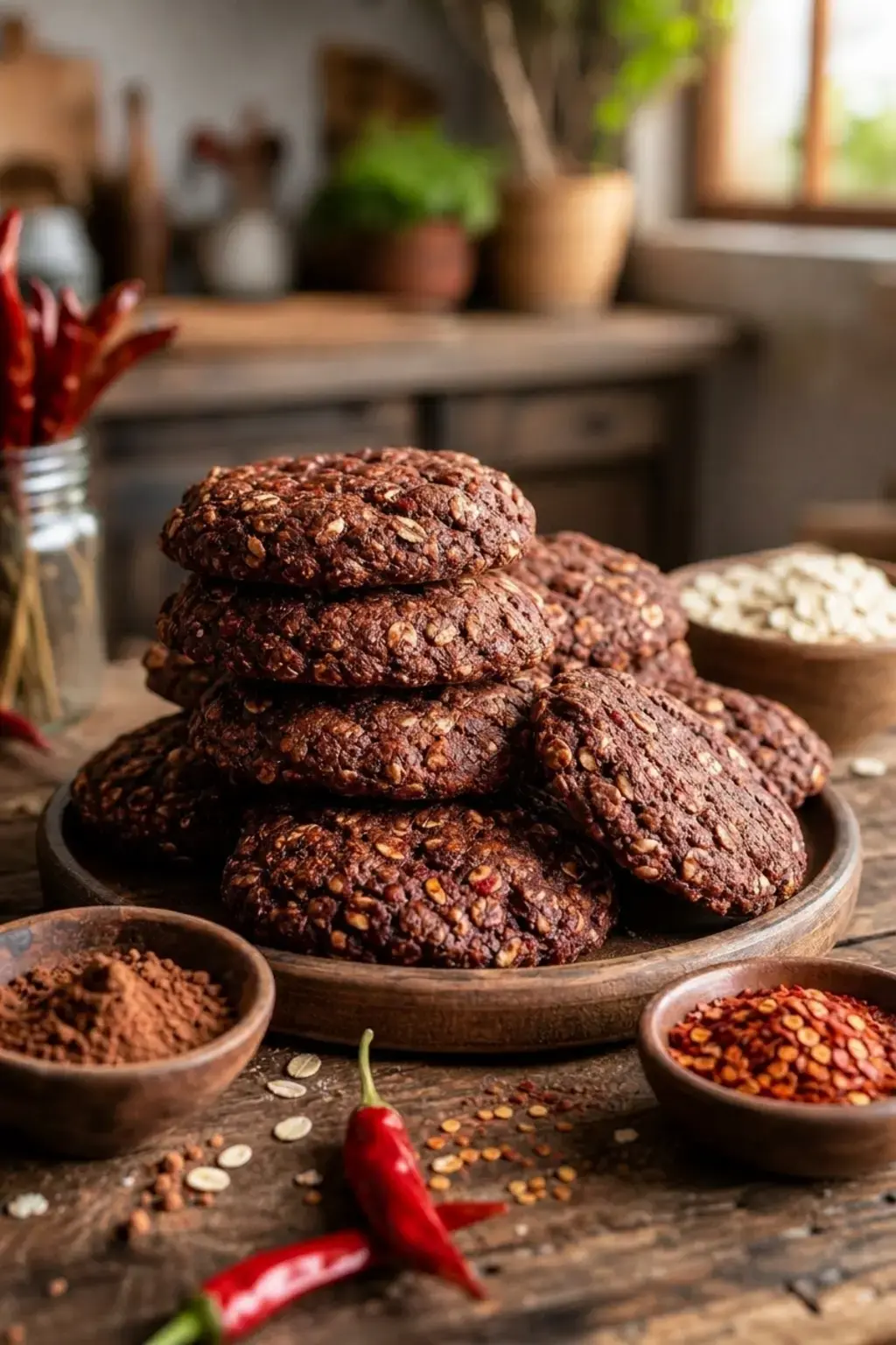 5) Chili-Cocoa Oatmeal Cookies