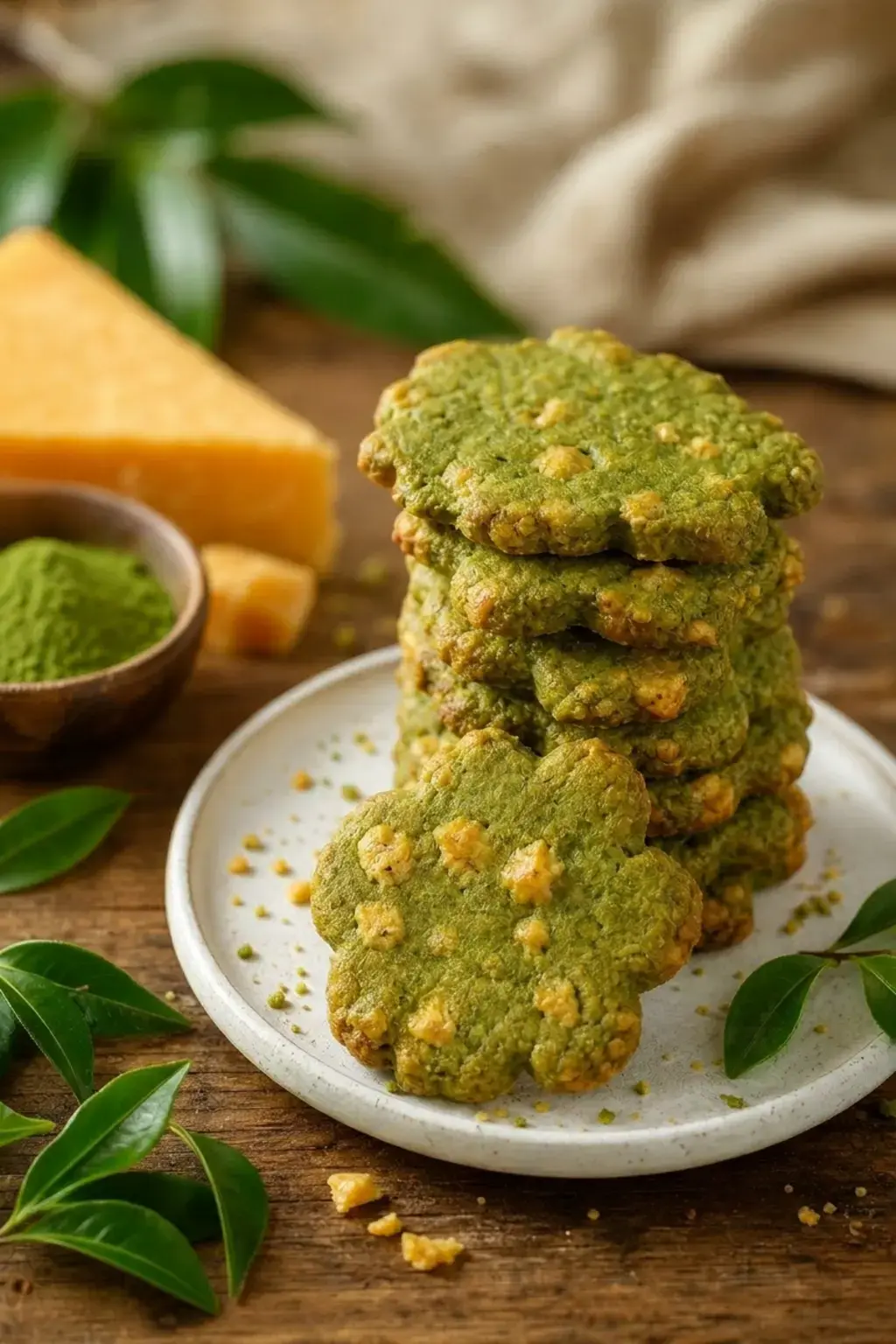 7) Matcha Cheddar Tea Cookies