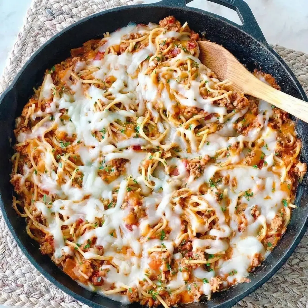 Crispy cast iron potatoes with onions and garlic