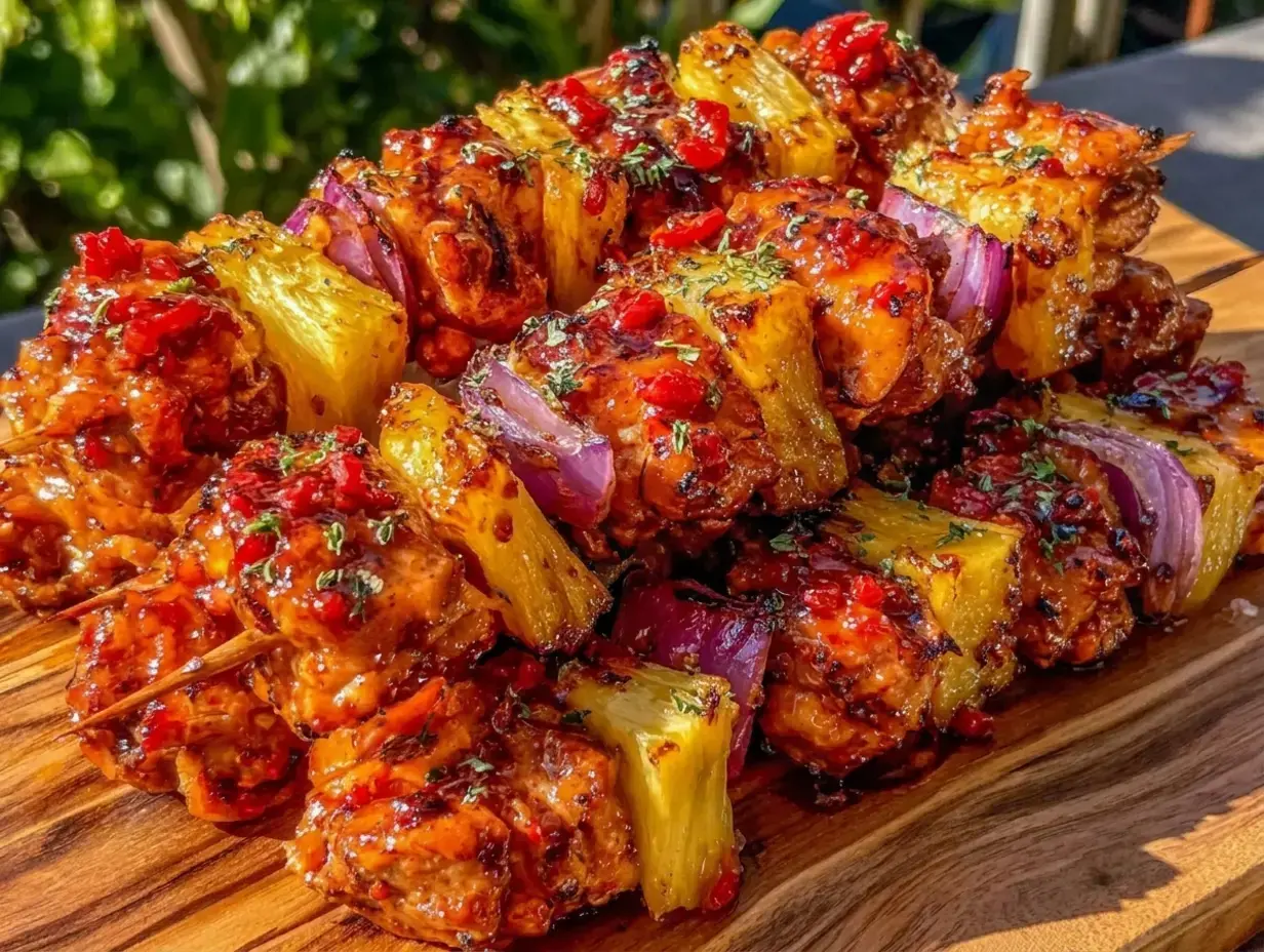 How to Make 4th of July Spicy Honey Grilled Chicken Skewers