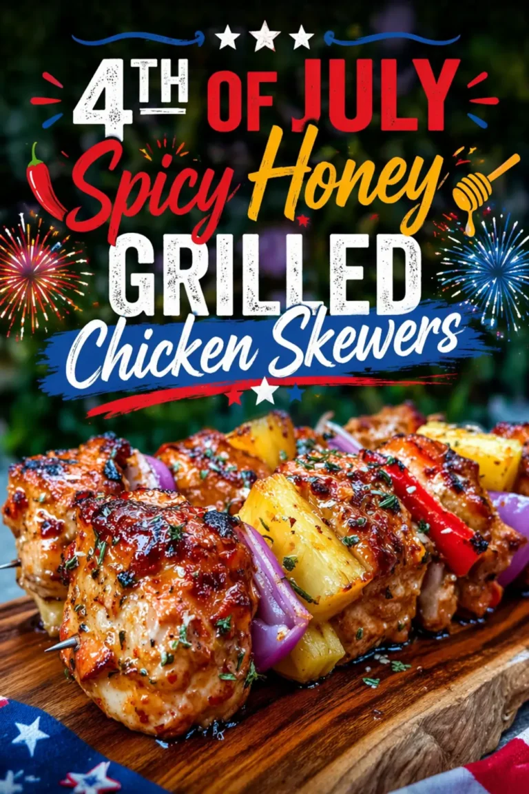 4Th Of July Spicy Honey Grilled Chicken Skewers