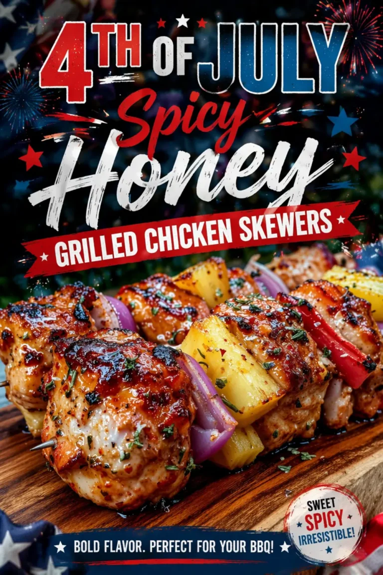 4Th Of July Spicy Honey Grilled Chicken Skewers