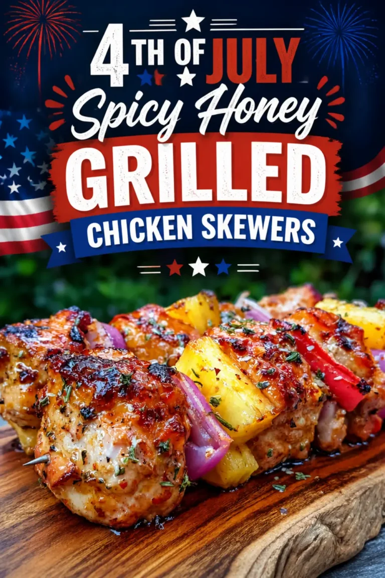 4Th Of July Spicy Honey Grilled Chicken Skewers
