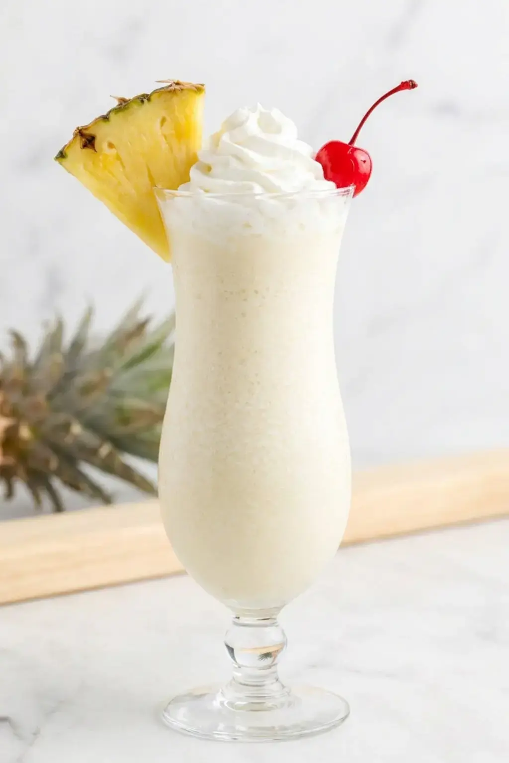 Pineapple juice poured over cream of coconut
