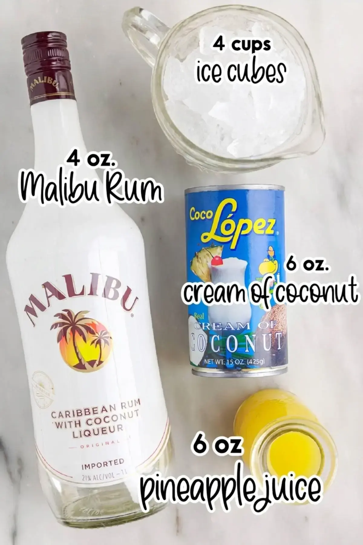 Absolute Pina Colada, Piña Colada Ingredients