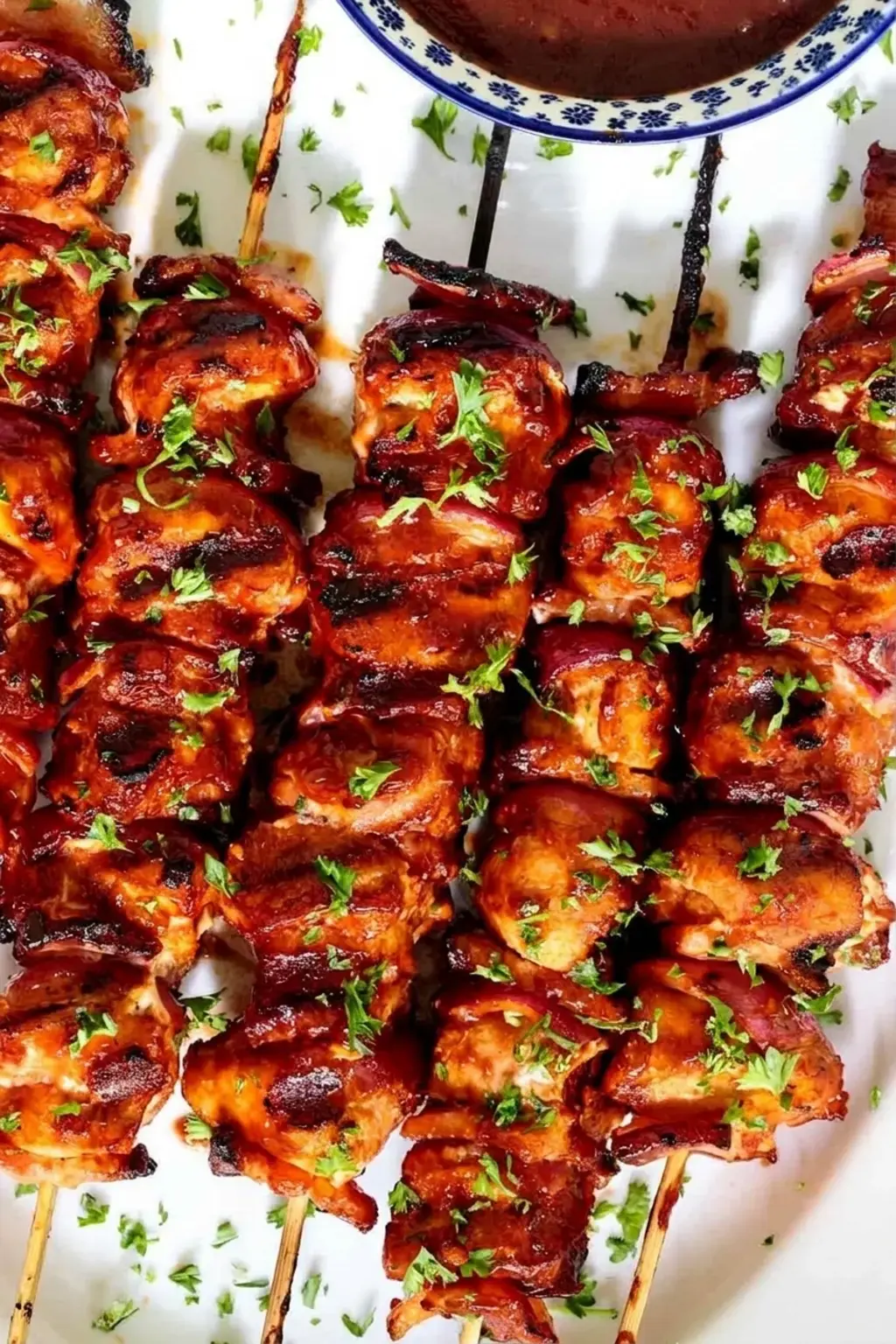Bacon Bourbon Barbecued Chicken Skewers 2 Gas grill heated for bacon chicken skewers