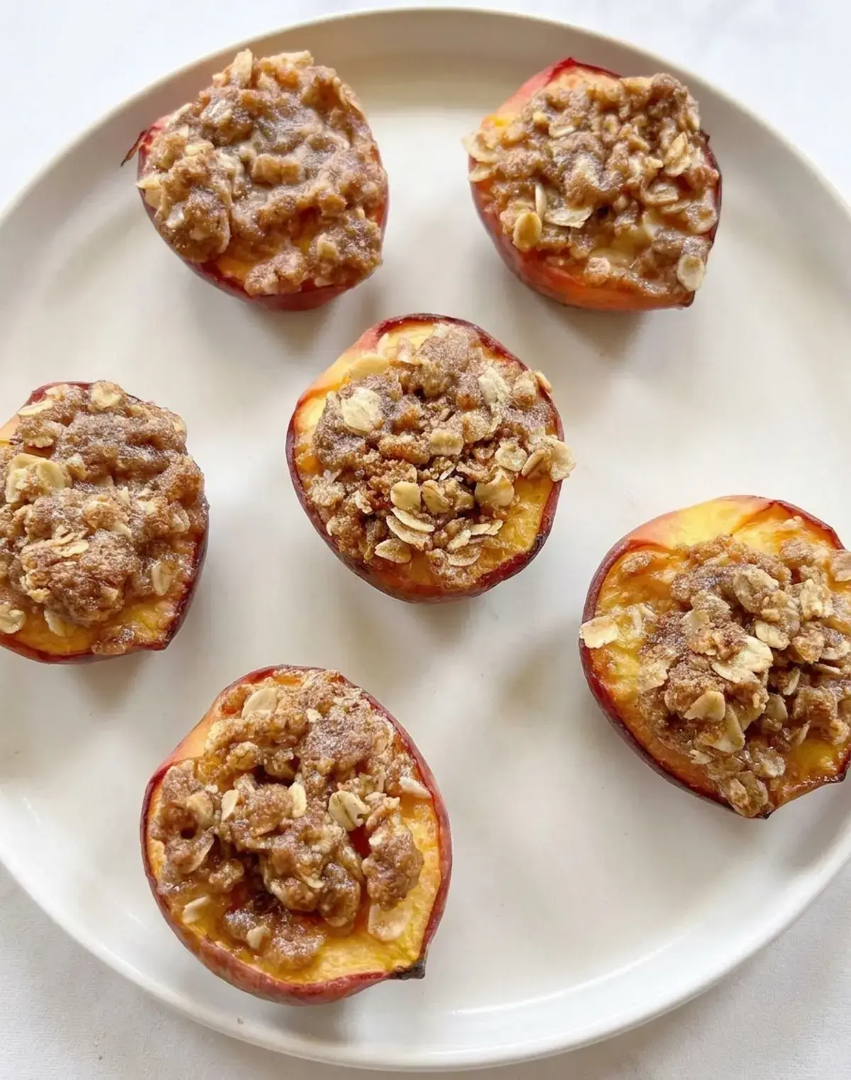 Baked Peaches with Oat Crumble Topping 21 Baked Peaches