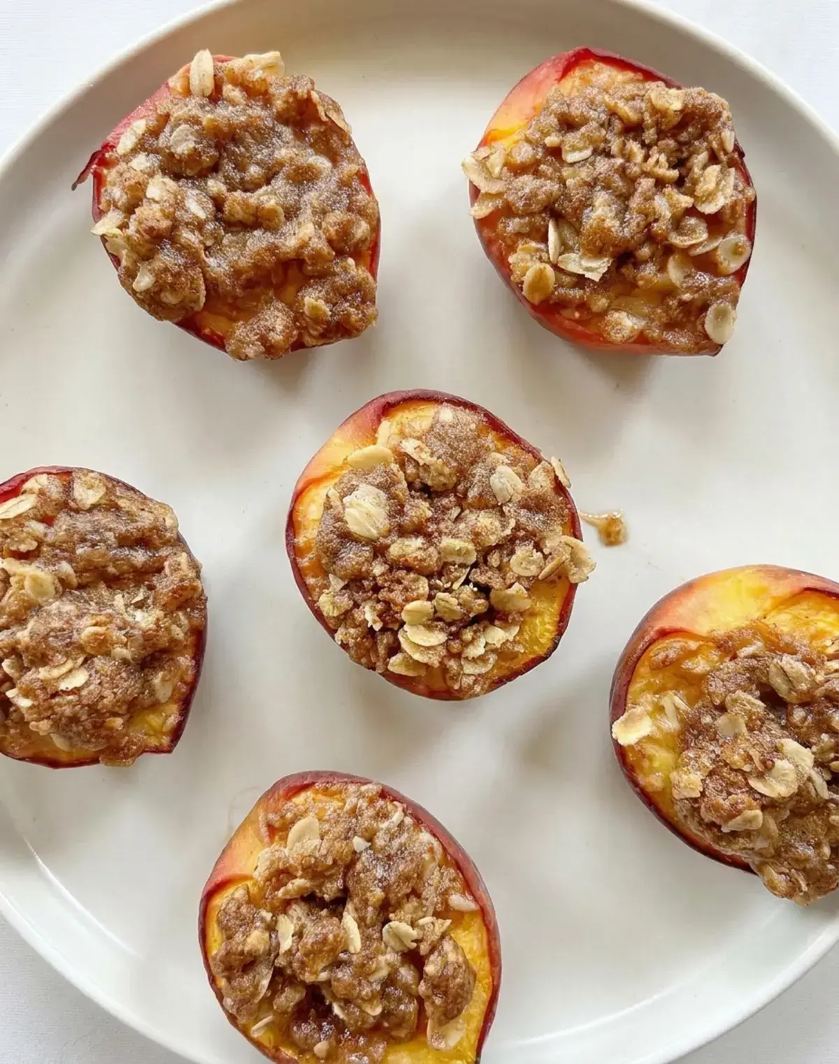 Baked Peaches with Oat Crumble Topping 16 Baked Peaches, Step 4: Serve and enjoy