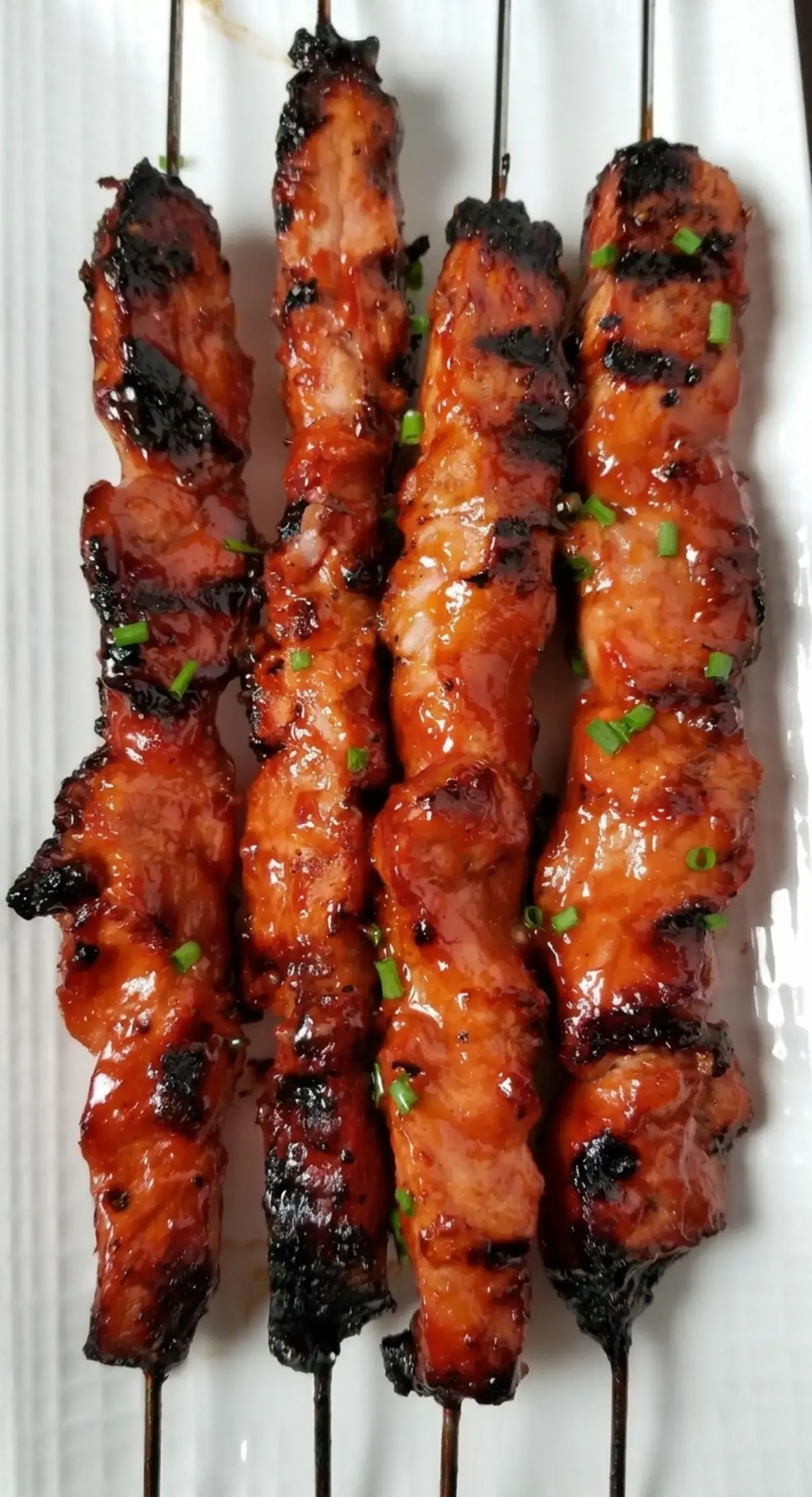 Pork strips coated in Filipino barbecue marinade