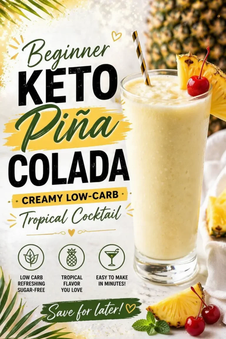 Beginner Keto Pina Colada Creamy Low Carb Cocktail