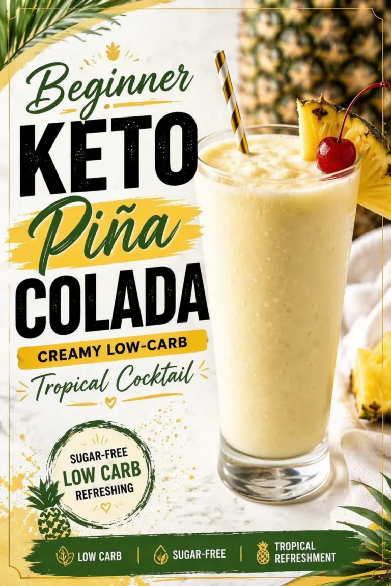 Beginner Keto Pina Colada Creamy Low Carb Cocktail