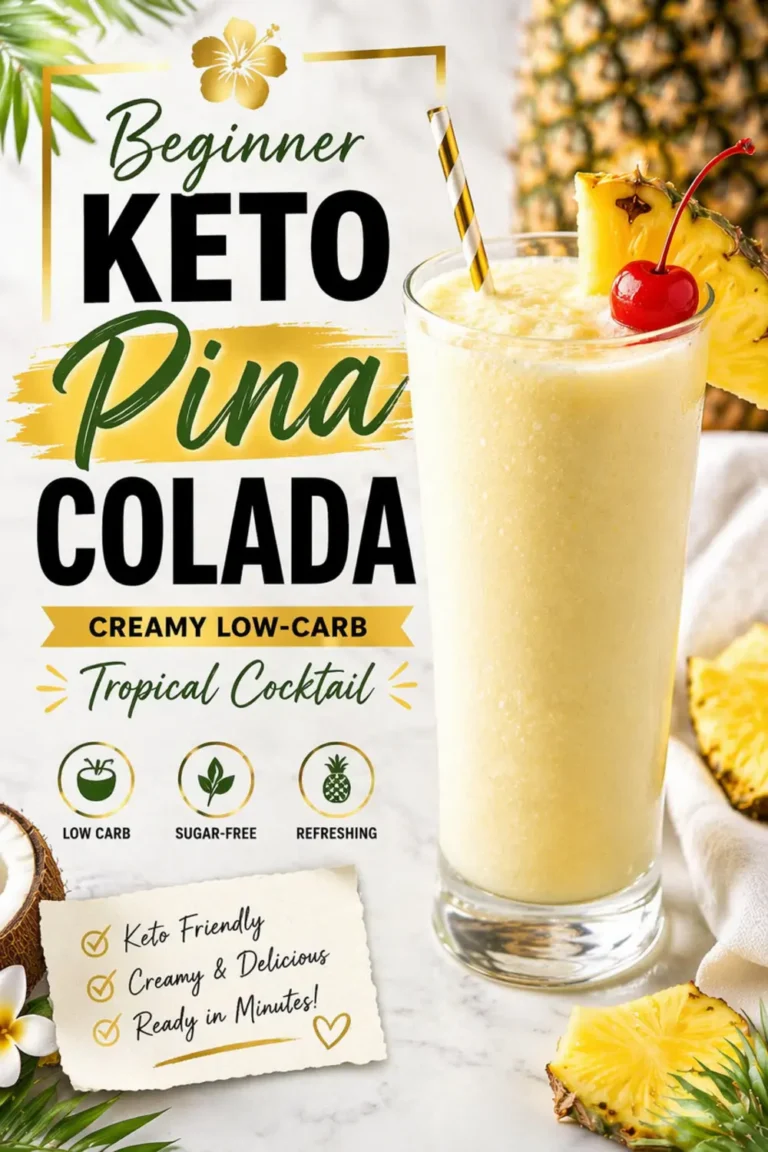 Beginner Keto Pina Colada Creamy Low Carb Cocktail