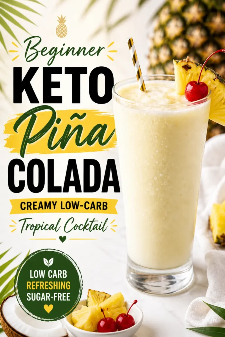 Beginner Keto Pina Colada Creamy Low Carb Cocktail