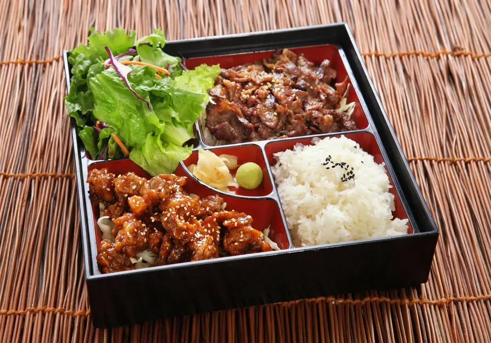 15 Easy Bento Box Meal Ideas for Adults 13 Bento Box Meal Ideas For Adults, Chicken Teriyaki, Brown Rice, and Snap Peas