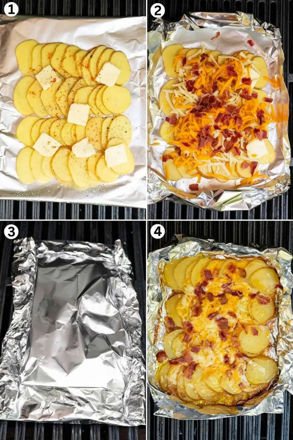 Potato slices layered with butter and seasonings