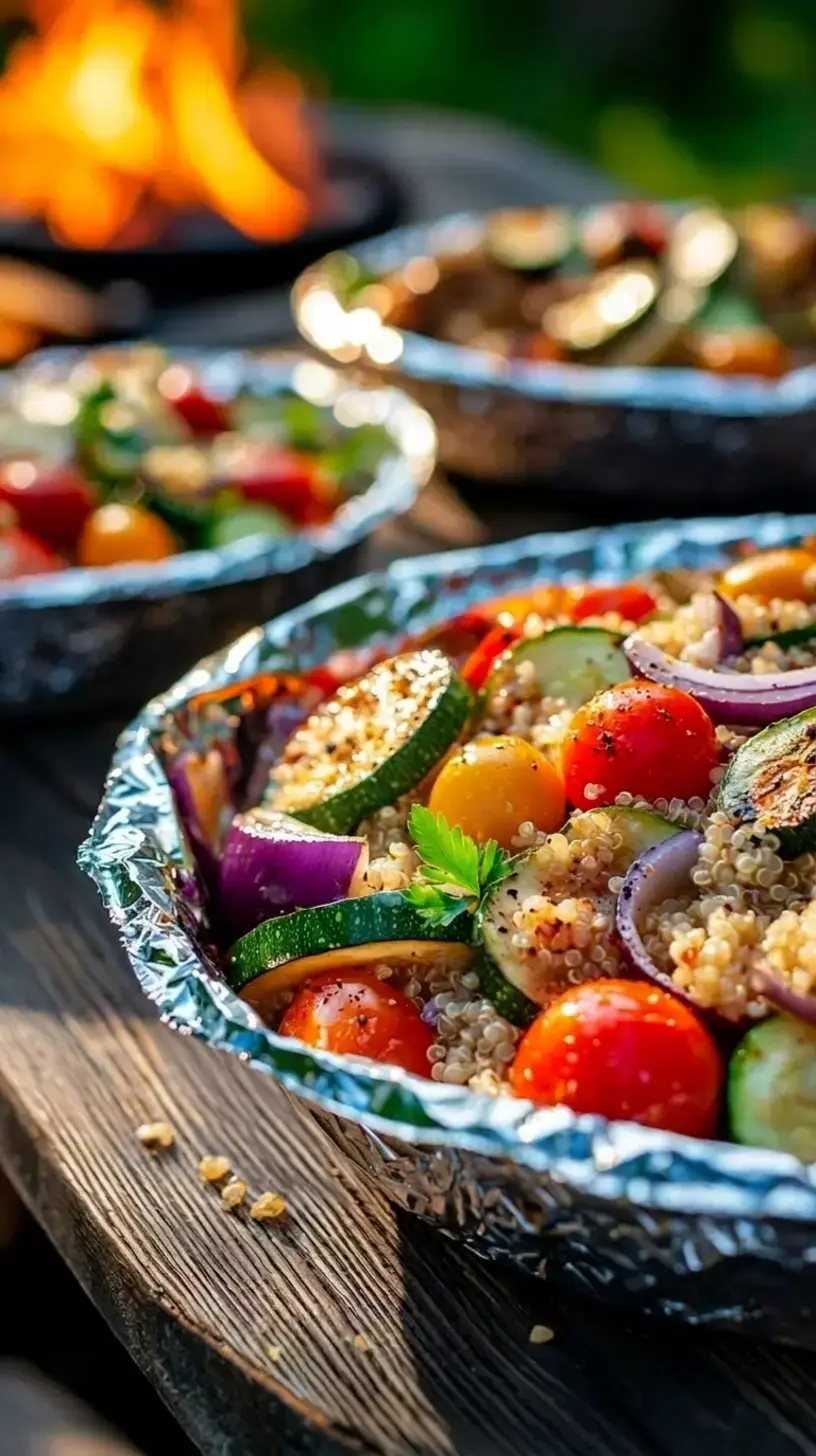 Camping Meals In Foil 5 Recipes for Easy Campfire Dinners 3 4. Vegetarian Mediterranean Quinoa Packets