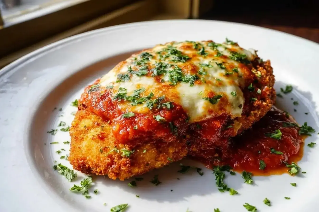 Chicken Parmesan 7: Crispy Cutlets With Marinara 7 Melted mozzarella over crispy Chicken Parmesan cutlet