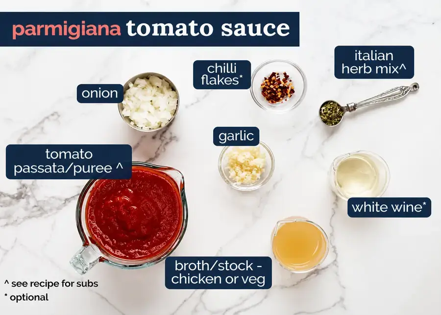 Tomato passata garlic onion and sauce ingredients
