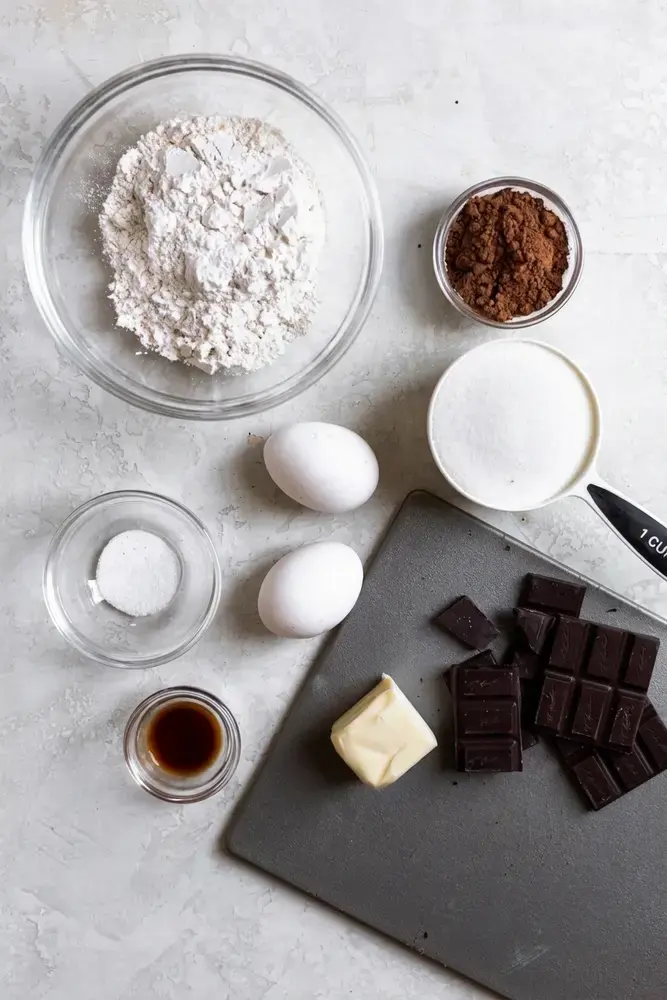 Chocolate Brownie Cookies: Recipe, Method, and Tips 1 Measured ingredients for chocolate brownie cookies