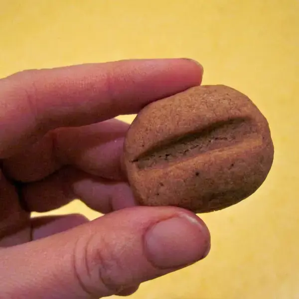 Chilled chocolate coffee cookie dough ready to shape