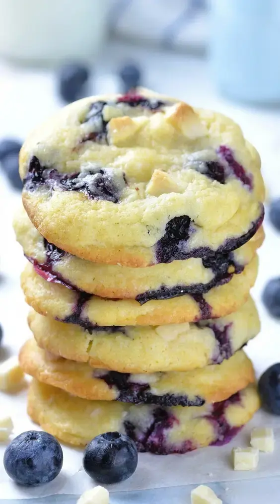 Easy & Healthy Cookie Recipes 6 Blueberry cookies with white chocolate chunks