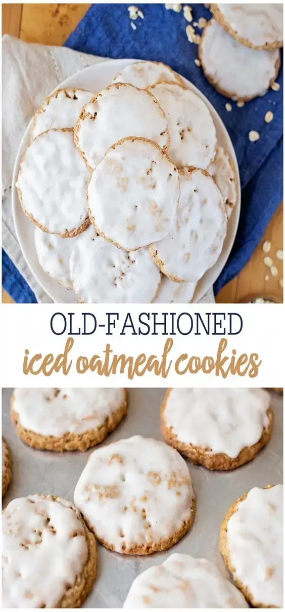 Easy & Healthy Cookie Recipes 7 Iced oatmeal cookies with a light glaze
