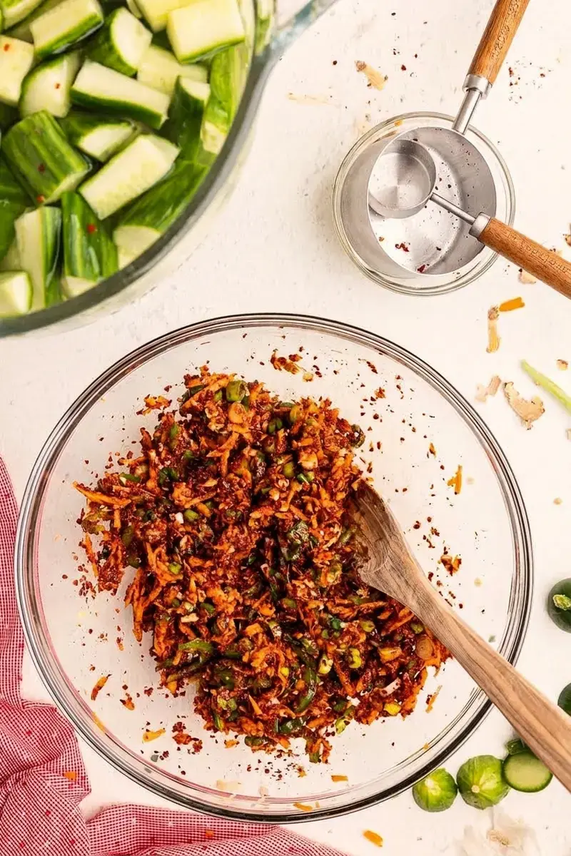 Cucumber Kimchi Recipe for a Crunchy Korean Side Dish 13 Cucumber Kimchi, Cucumber Kimchi Instructions