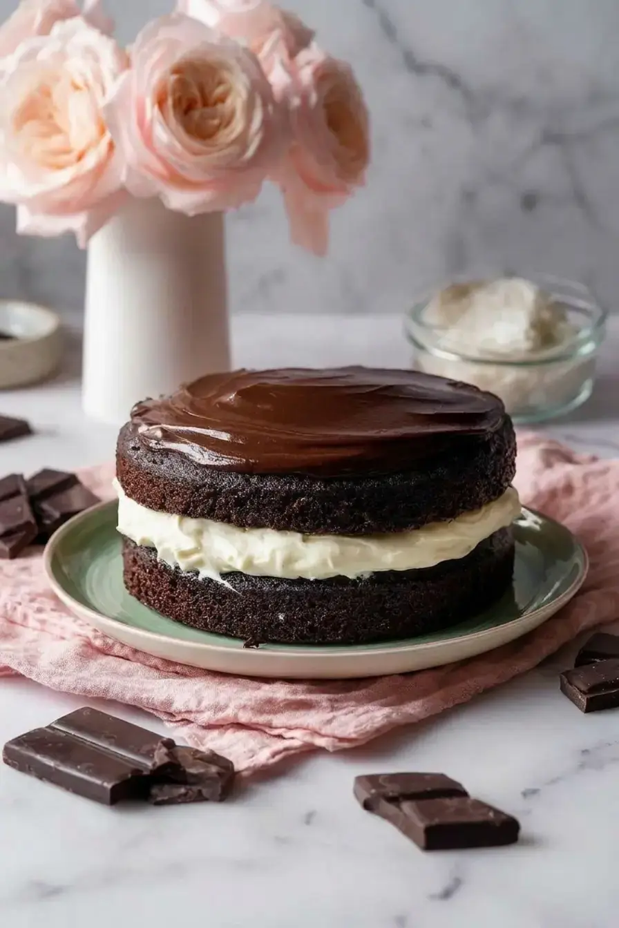 Decadent Vegan Guinness Chocolate Cake with Ganache 2 Vegan Guinness chocolate cake batter preparation